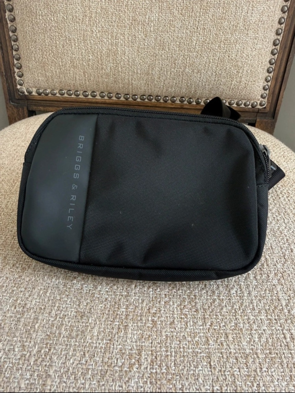 Briggs & Riley ZDX small sling bag in black adjustable MWOT crossbody belt bag